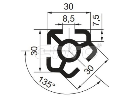 П010 (стойка трехгранная 3 паза)